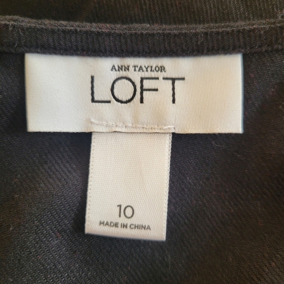 LOFT Black Cotton Linen Blend Sleeveless Dress Size 10 - Picture 5 of 5